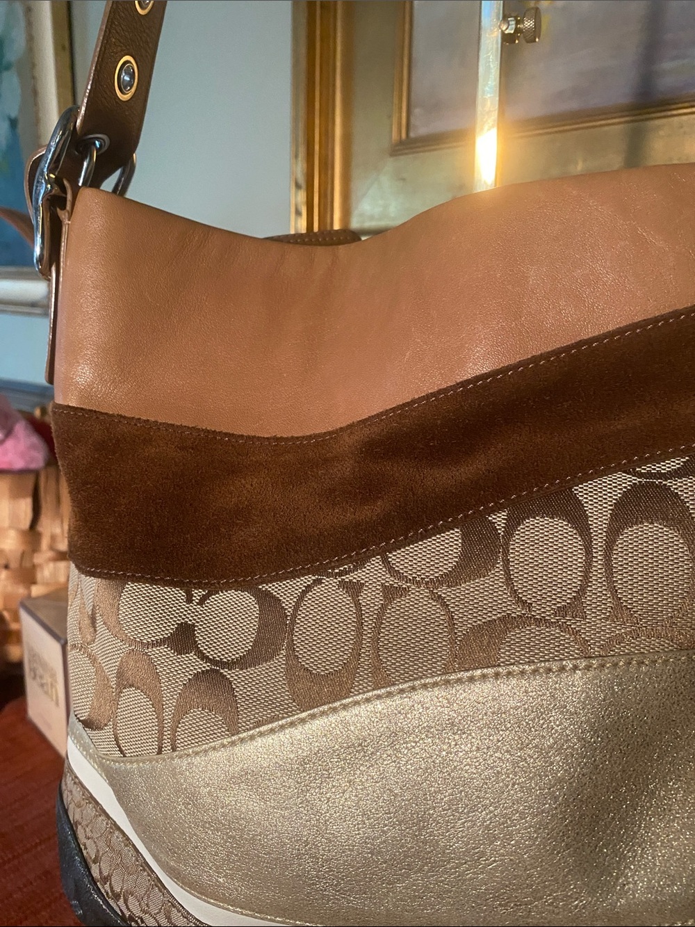 Coach Signature Wave Duffle patchwork hobo shoulder arm bag (2006) - Picture 3 of 11
